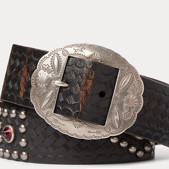 RRL Double RL Silver-tone Brass Concho Buckle - Picture 16 of 16